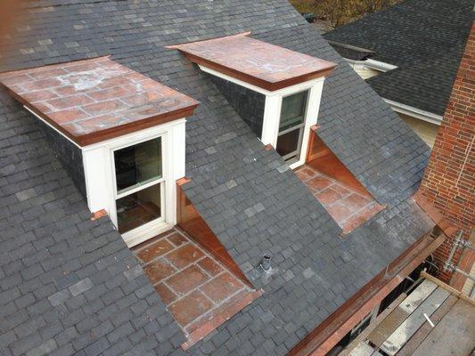 Fully Soldered Copper Pan Seam Roofing and Window Inlets Installed By Hanson Roofing