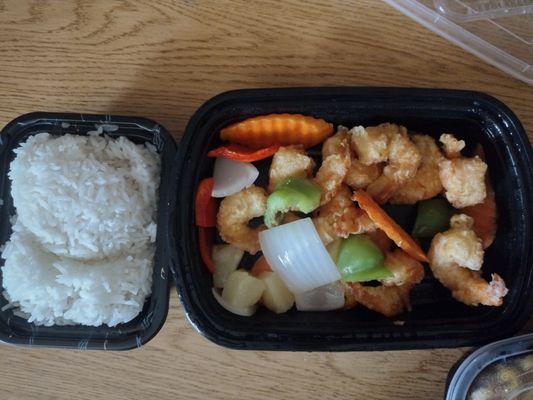 $27.25 sweet and sour shrimp with fried rice