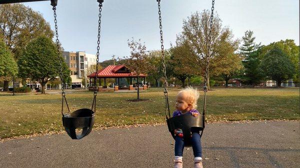 #swings for smaller children #jacobhoffnerpark #northside #ohio #saturdayfun @yelpcincy