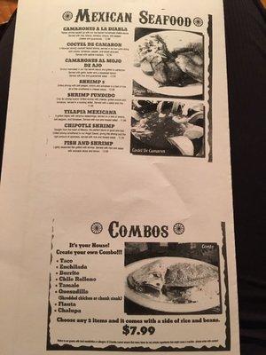 Huge menu