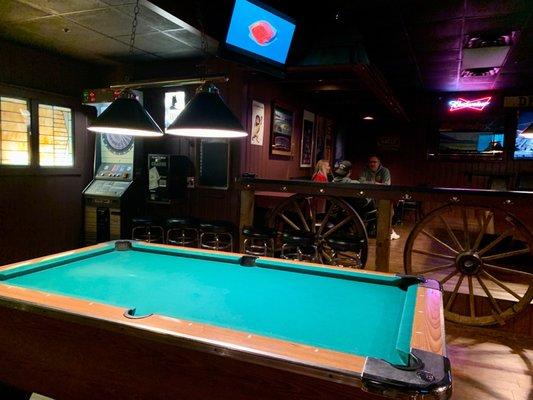 Pool tables and dart boards