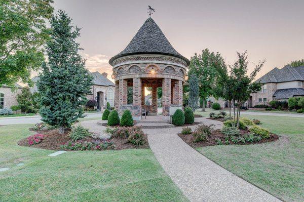 Beautiful gazebo captured during the golden hour of the day.