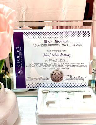 Certifications for exfoliation and treatments