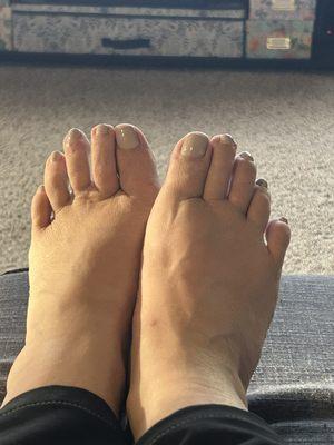 My feet after pedicure