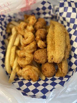 Flounder and shrimp platter