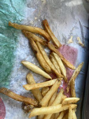 Gross burned salty fries.