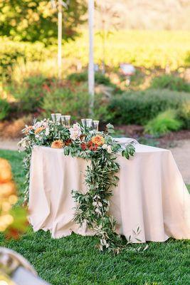 The perfect wine country sweetheart table.