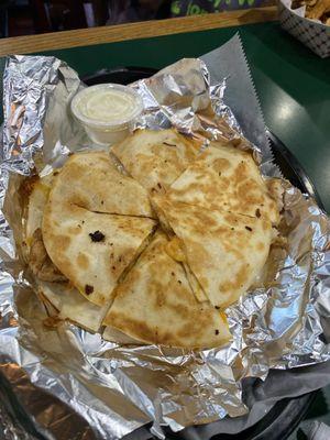 Chicken and cheese quesadilla