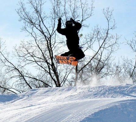 Snowboarder getting some air