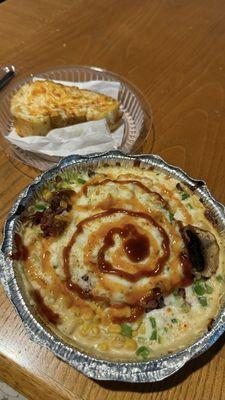 Macaroni Bowl and Cheese Garlic Bread