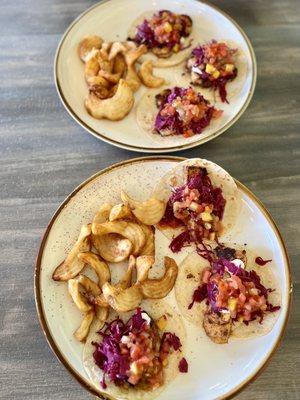 Fish and Shrimp Taco's, both blackened with homemade curly fries