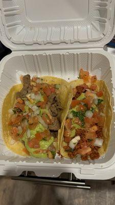 Chorizo Taco & Carne Asada Taco