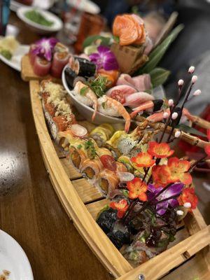 If you order enough sushi, they bring a boat!