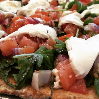 Bruschetta Special ~ Whole Wheat Crust with Arugula, Bruschetta & Fresh Mozzarella