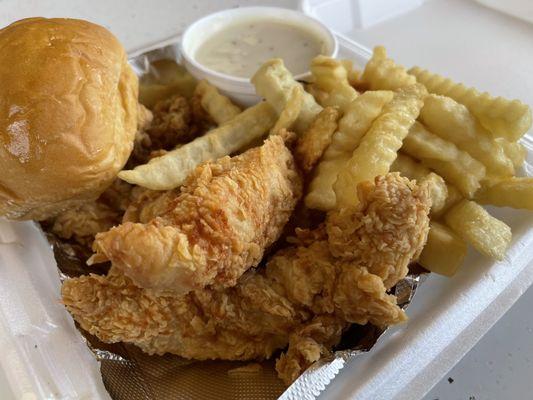 F 4 Piece Tenders, 1 Roll and Gravy