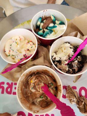 These were 4 different flavors of frozen yogurt