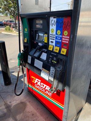 Tagging on a gas pump means you've arrived.