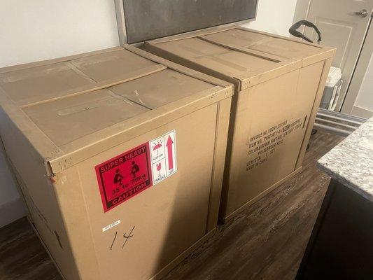 Tall Eames Antique Brown & Palisander - extra heavy duty boxes.