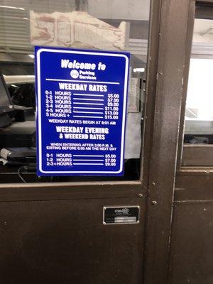 NEW PARKING RATES. Make sure to get your parking stamped by front desk for flat rate of $7