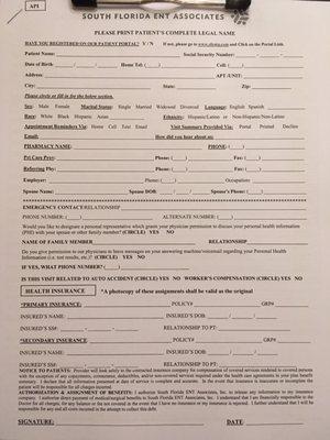 New patient forms