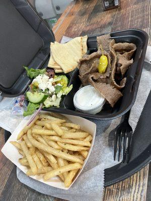 Lamb Open Face Platter with Fries