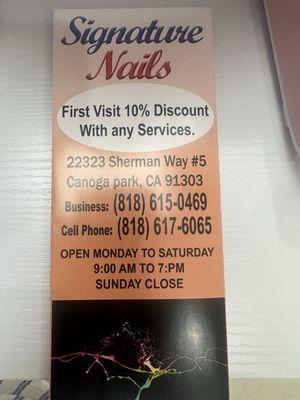 Nail salon brochure