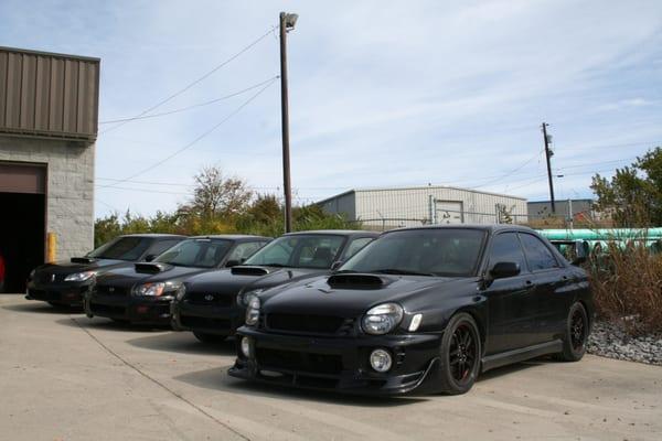 Work complete on a group of Subaru's