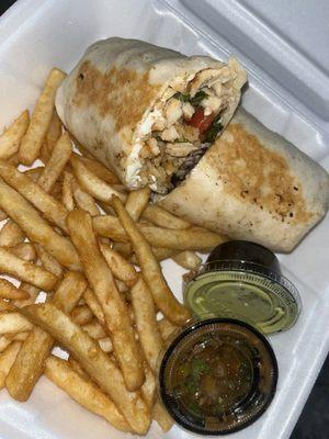 Grilled chicken burrito