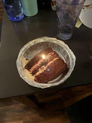 Chocolate cake with raspberry cream