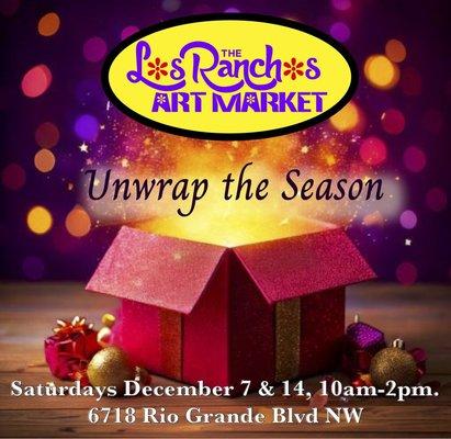 Join us for the Los Ranchos Art Market Holiday Markets! Support our local creatives, discover one-of-a-kind treasures!