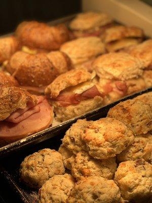 Ham, Egg & Cheese Croissants along with hillbilly biscuits