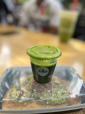 Wheatgrass Shot & Classic avocado toast