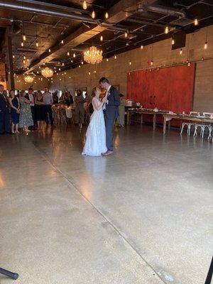 An area created for a dance floor is incredibly nice, and the bride and groom so much loved it