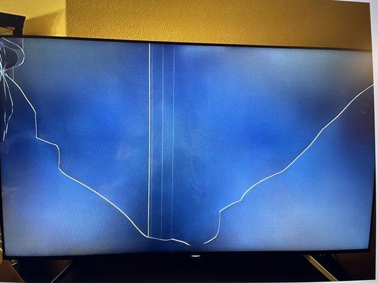 Shattered 75 inch Sony TV