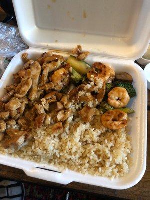 hibachi chicken & shrimp w/fried rice