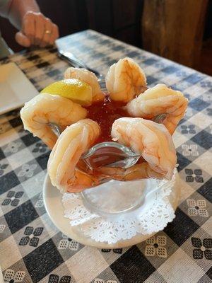 Shrimp cocktail.