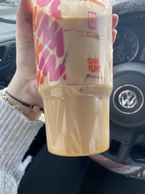 Iced caramel latte