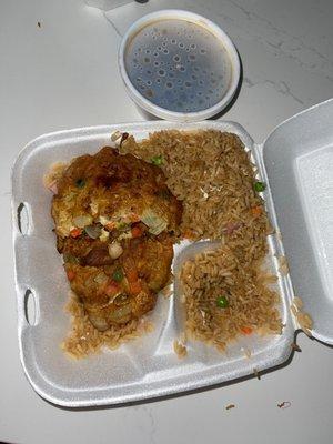 Pork Egg Foo Yung Combination. Not good.