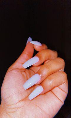 Soft white acrylic w/ coffin shape