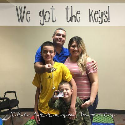 Always such a special memory, the day you pick up the keys to your new home! Congratulations Arroya Family!