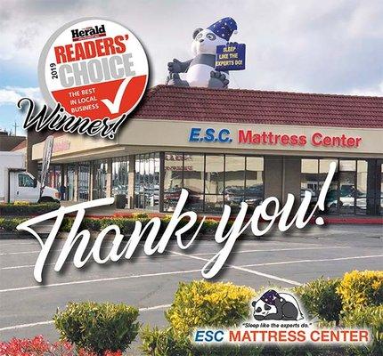 Snohomish County's Favorite Mattress Store Three Years in a Row!