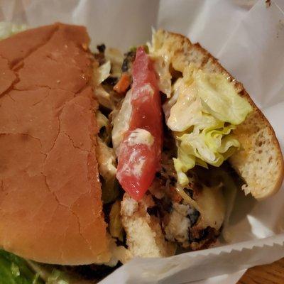 Black Bean Burger with Spicy Mayo