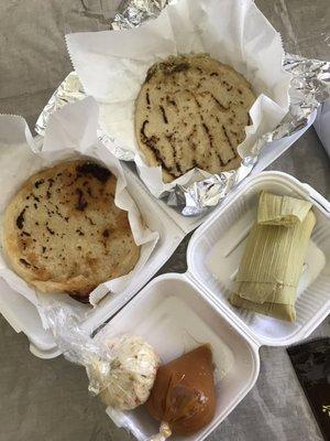 Pupusas and tamales