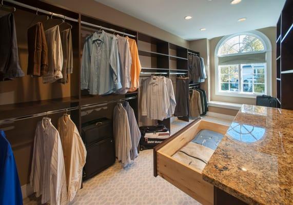 Custom Closet countertop surfaces installed by Colonial Marble & Granite