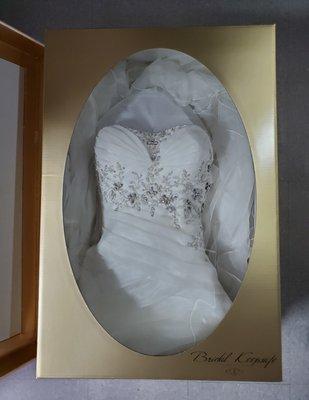 Wedding gown storage box is available.