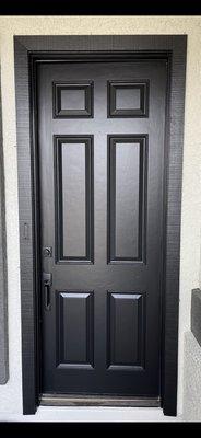 Finished exterior door. Customers were happy.