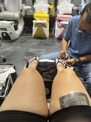 Ken doing my toes again!