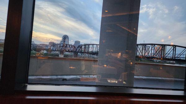 View of skyline from our table