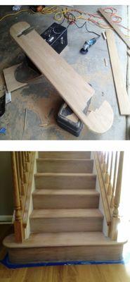 European Oak stair treads round