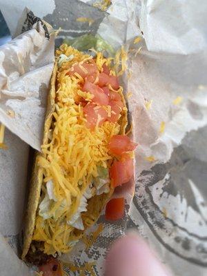 #1 Crunchy Taco (2) with sad looking fries (not pictured)